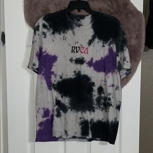 RVCA Black and Purple Tie-Dye Men's Shirt